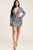 Metallic Trans Bell Sleeve Short Dress