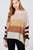 Long Dolman Sleeve Round Neck Multi Color Block Sweater