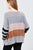Long Dolman Sleeve Round Neck Multi Color Block Sweater