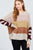 Long Dolman Sleeve Round Neck Multi Color Block Sweater