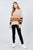 Long Dolman Sleeve Round Neck Multi Color Block Sweater