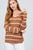 Long Sleeve V-neck Twist Back Stripe Sweater Top