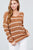 Long Sleeve V-neck Twist Back Stripe Sweater Top