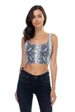 Sleeveless Animal Print Cropped Top