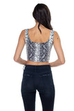 Sleeveless Animal Print Cropped Top