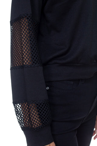 Mesh Long Sleeve Pullover Sweater