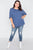 Plus Size Batwing Short Sleeve Drop-shoulder Top