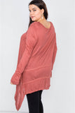 Asymmetrical Hem Seamed Sweater