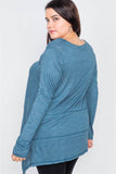 Asymmetrical Hem Seamed Sweater