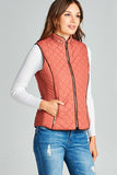 Faux Shearling Lined Quilted Padding Vest