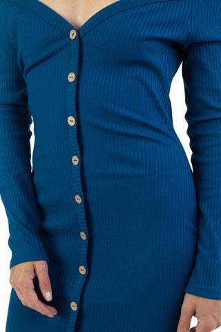 Off Shoulder Ribbed Dress