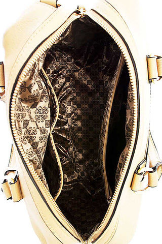 Designer Fashion Emblem Boston Bag With Long Strap