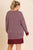Heathered Knit Long Sleeve Round Neck Dress