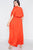 Plus Size V-neck Satin Kimono Sleeve Maxi Dress