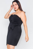 Plus Size Sleeveless Mock Wrap Mini Chic Dress