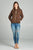 Quilted Padding Jacket With Suede Piping Details