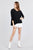 3/4 Sleeve Side Slits Fish Net Sweater Top