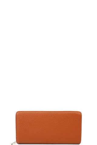 Fashion Solid Color Double Side Long Wallet With Hand Strap