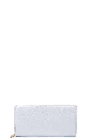 Fashion Solid Color Double Side Long Wallet With Hand Strap