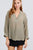 3/4 Cuff Sleeve V-neck W/collar Woven Top