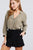 3/4 Cuff Sleeve V-neck W/collar Woven Top