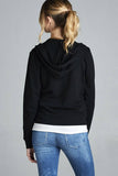 Long Sleeve Zipper French Terry Jacket W/ Kangaroo Pocket