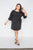 Plus Size Black Beaded Neckline Mini Dress
