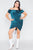 Plus Size Ruched Draw String Center Mini Glitter Dress
