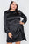 Plus Size Silk Mock Wrap Square Neck Mini Dress