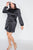 Plus Size Silk Mock Wrap Square Neck Mini Dress