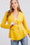 Long Sleeve Notched Lapel Collar Double Breasted Ruffle Hem Jacket