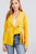 Long Sleeve Notched Lapel Collar Double Breasted Ruffle Hem Jacket