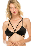 Strappy Bralette W/ Velvet Overlay