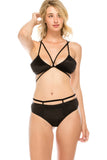 Strappy Bralette W/ Velvet Overlay