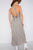 Green Multi Stripe Wooden Center Cut Out Halter Maxi Dress