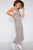 Green Multi Stripe Wooden Center Cut Out Halter Maxi Dress