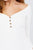 3/4 Short Sleeve Button Down Detail Heavy Rib Knit Top