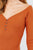 3/4 Short Sleeve Button Down Detail Heavy Rib Knit Top