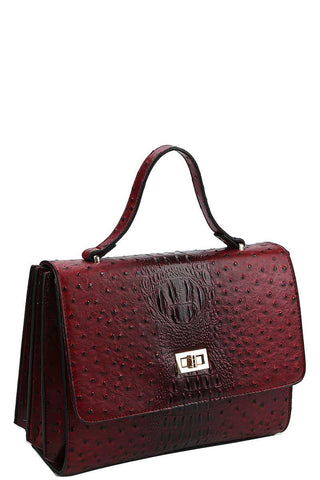 Modern Fashion Croco Pattern Satchel With Long Strap