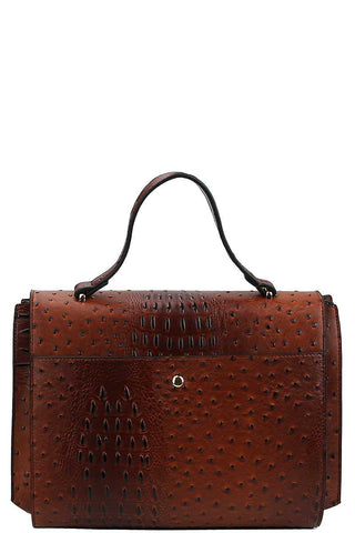 Modern Fashion Croco Pattern Satchel With Long Strap