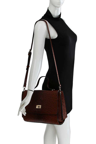 Modern Fashion Croco Pattern Satchel With Long Strap