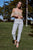 Off White With Brown Stitching Jeans