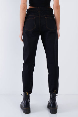 Black Casual Denim Boot Cut Jeans