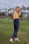 Jean Blue White Stitch Retro High Waist Frill Mock Wrap Denim Pants
