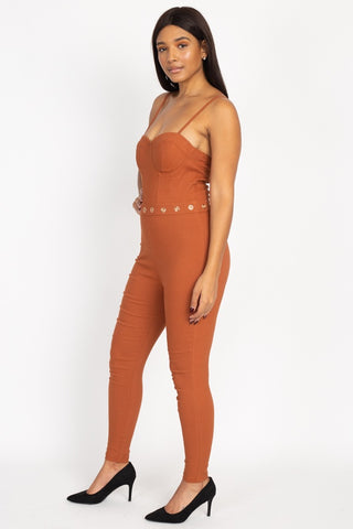 Waist Cutout Skinny Jumpsuit