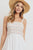 Striped Smocking Ruffled Hem Spaghetti Strap Dress