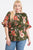 Strap Neckline W Elastic Waistband Floral Top
