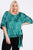 Short Sleeve Side Knot Hemline Leopard Print Woven Top