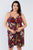 Plus Size Floral Surplice Tulip Mini Dress