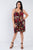 Plus Size Floral Surplice Tulip Mini Dress